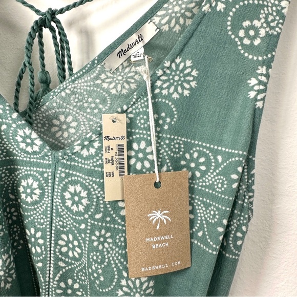 Madewell Beach Womens Medium Teal Floral V Neck Lightweight Breezy Romper NWT - Picture 6 of 15